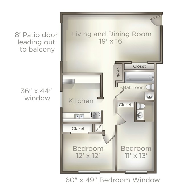 Two Bedroom/Two Bath